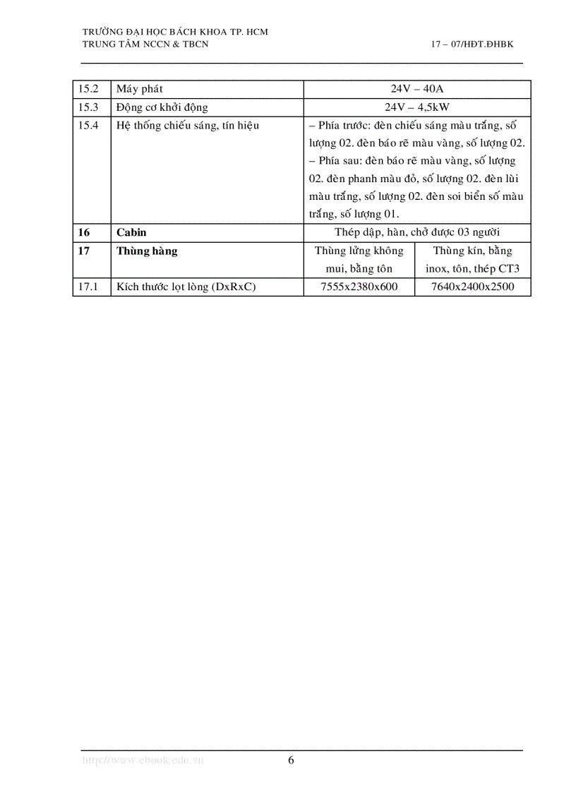 image for page Tính toán thiết kế xe tải 9 tấn ISUZU FTR33P thuyết minh