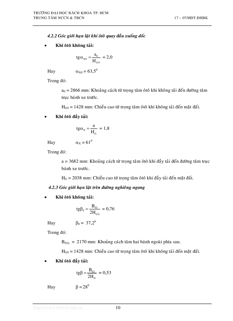 image for page Tính toán thiết kế xe tải 9 tấn ISUZU FTR33P thuyết minh