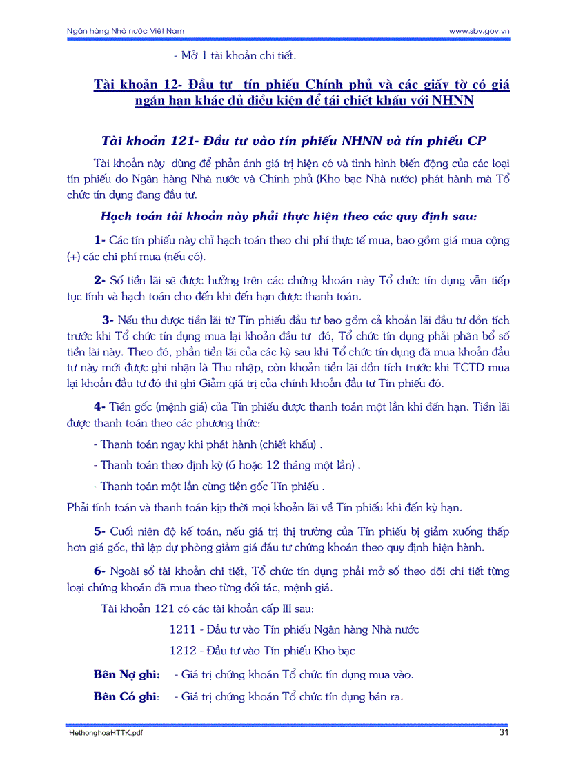 image for page Hệ thống tài khoản kế toán các tổ chức tín dụng và những vấn đề cần biết