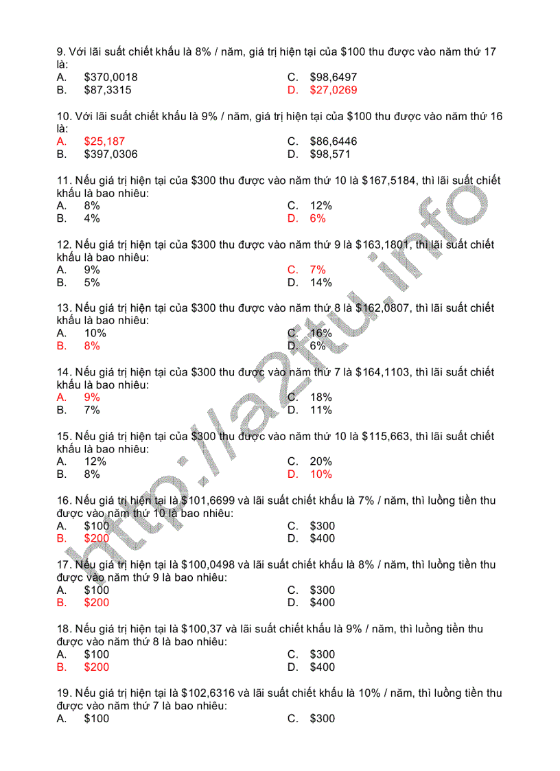 image for page Đề thi môn thị trường chứng khoán của Đại học Ngoại thương CÓ ĐÁP ÁN