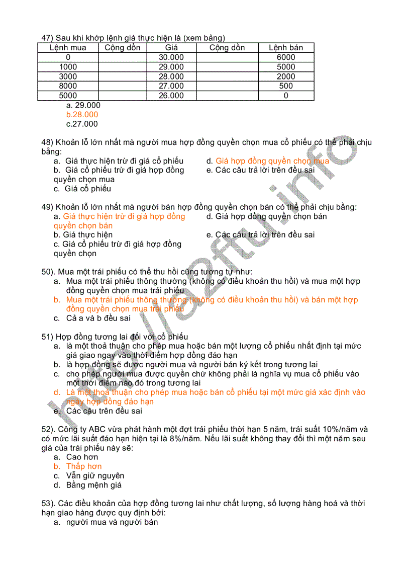 image for page Đề thi môn thị trường chứng khoán của Đại học Ngoại thương CÓ ĐÁP ÁN