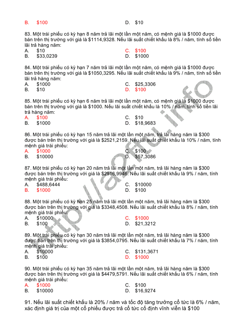 image for page Đề thi môn thị trường chứng khoán của Đại học Ngoại thương CÓ ĐÁP ÁN