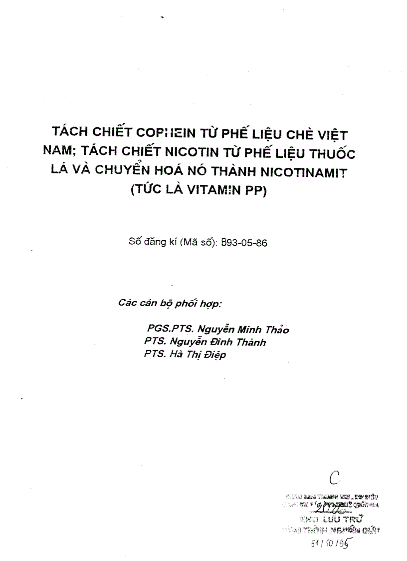 image for page Nghiên cứu phương phápTách chiết cafein từ phế liệu chè Việt Nam