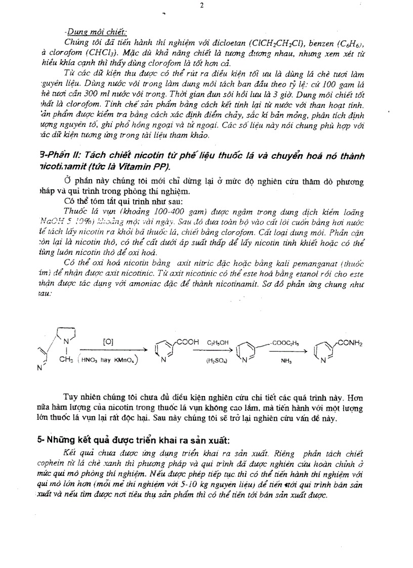image for page Nghiên cứu phương phápTách chiết cafein từ phế liệu chè Việt Nam