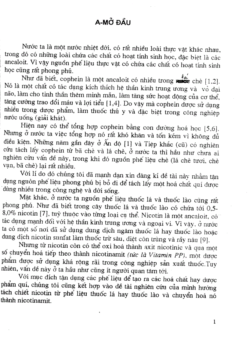 image for page Nghiên cứu phương phápTách chiết cafein từ phế liệu chè Việt Nam