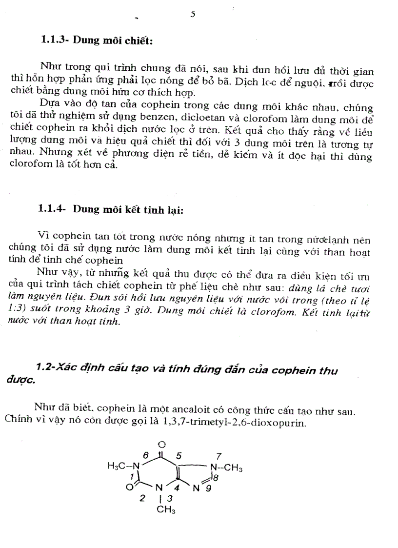 image for page Nghiên cứu phương phápTách chiết cafein từ phế liệu chè Việt Nam