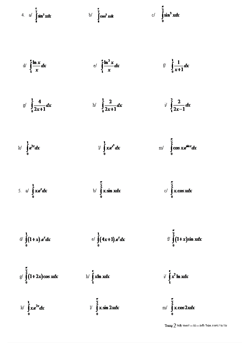 image for page Các bài toán tích phân đơn giản