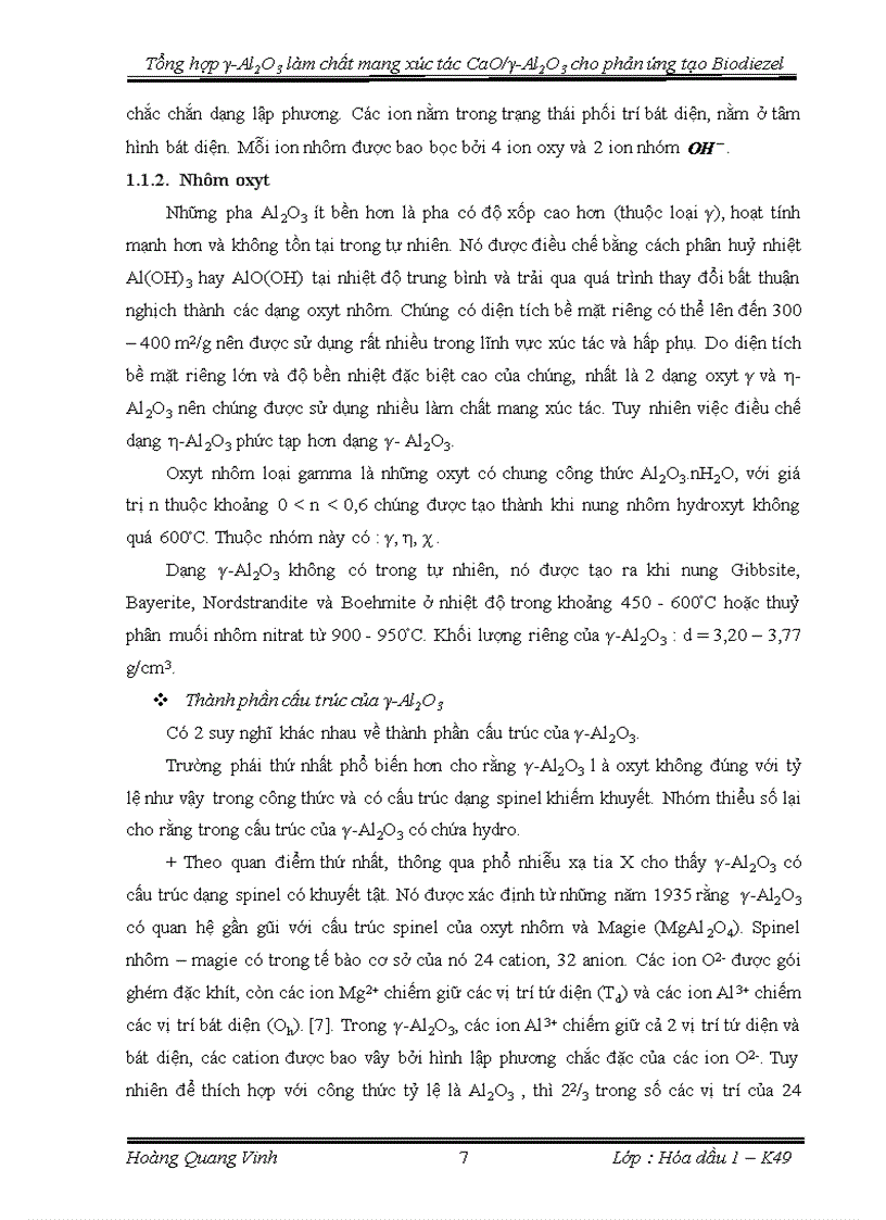 image for page Tổng hợp ra vật liệu γ Al2O3