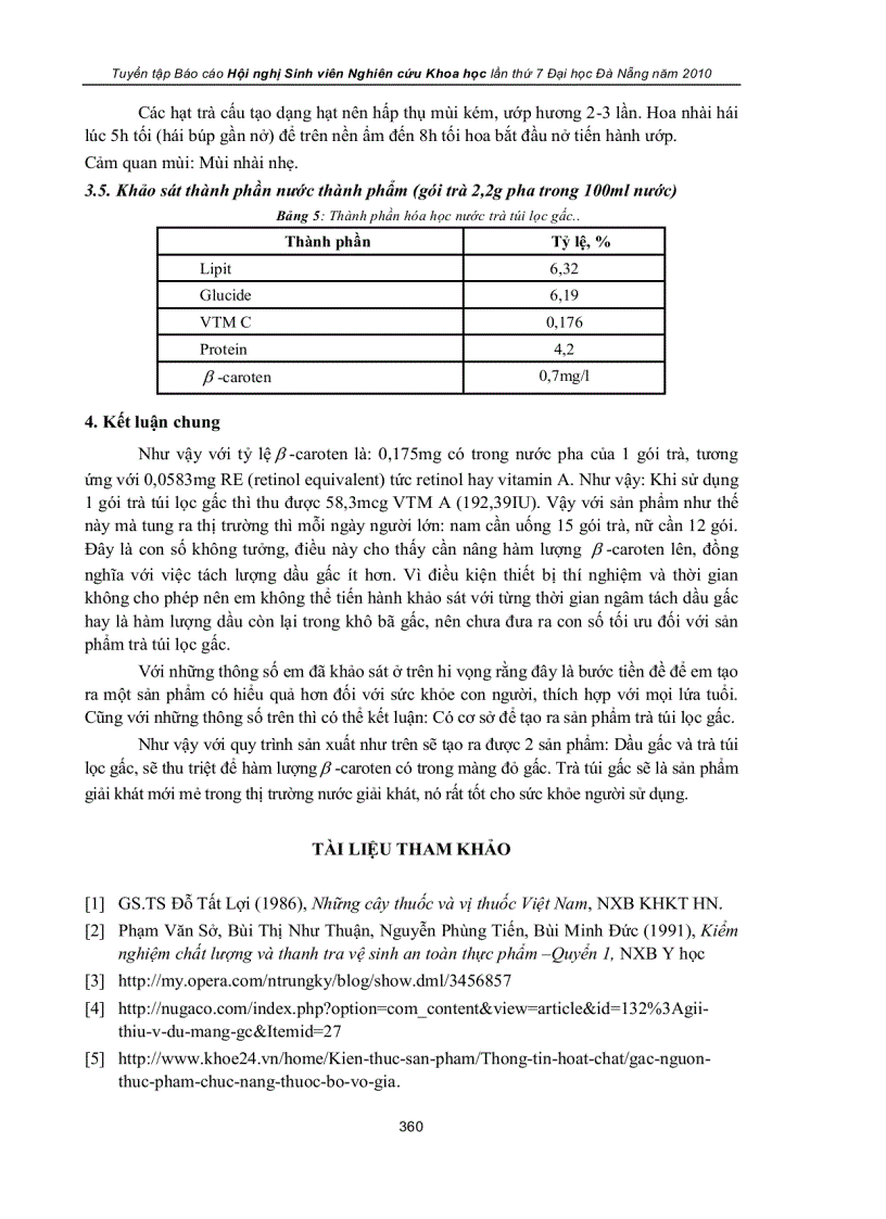 image for page Nghiên cứu quy trình sản xuất trà túi lọc gấc