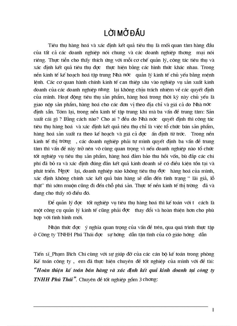 image for page Hoàn thiện kế toán bán hàng và xác định kết quả kinh doanh tại công ty TNHH Phú Thái