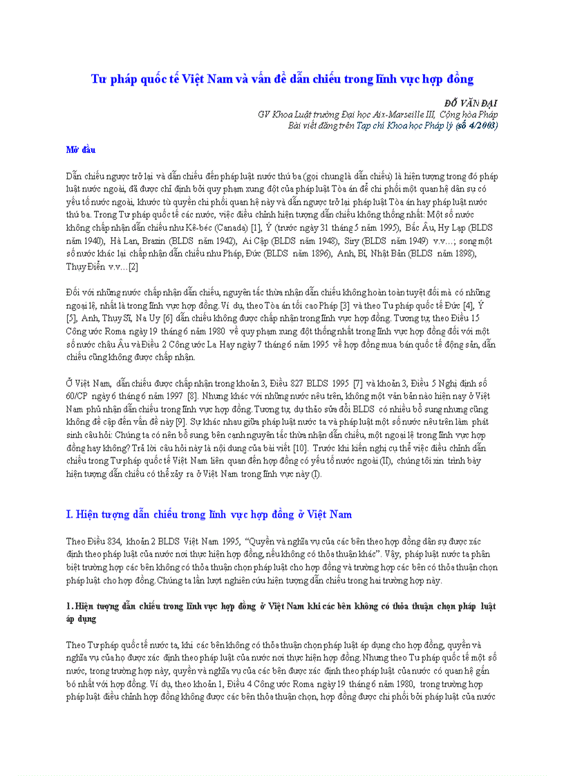 image for page Tư pháp quốc tế Việt Nam và vấn đề dẫn chiếu trong lĩnh vực hợp đồng
