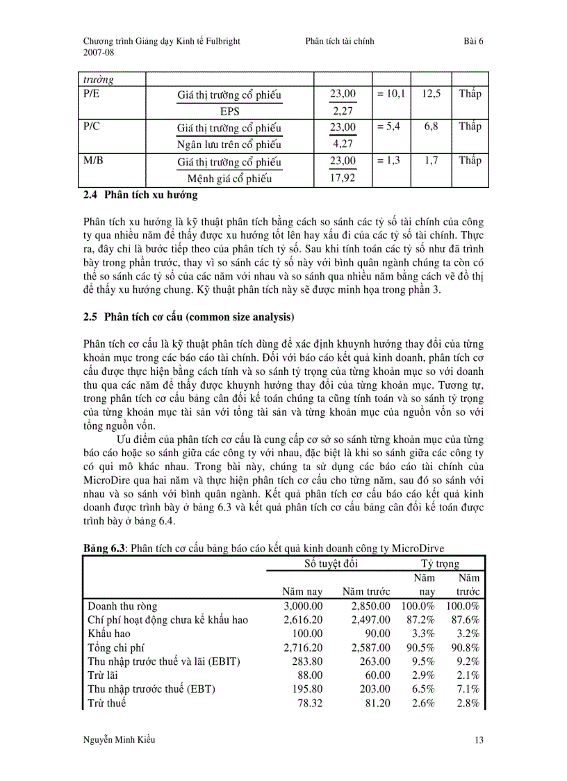 image for page Chương trình giảng dạy kinh tế Phân tích các báo cáo tài chính công ty