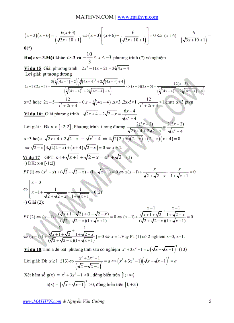 image for page Sử dụng lượng liên hợp để giải phương trình vô tỉ