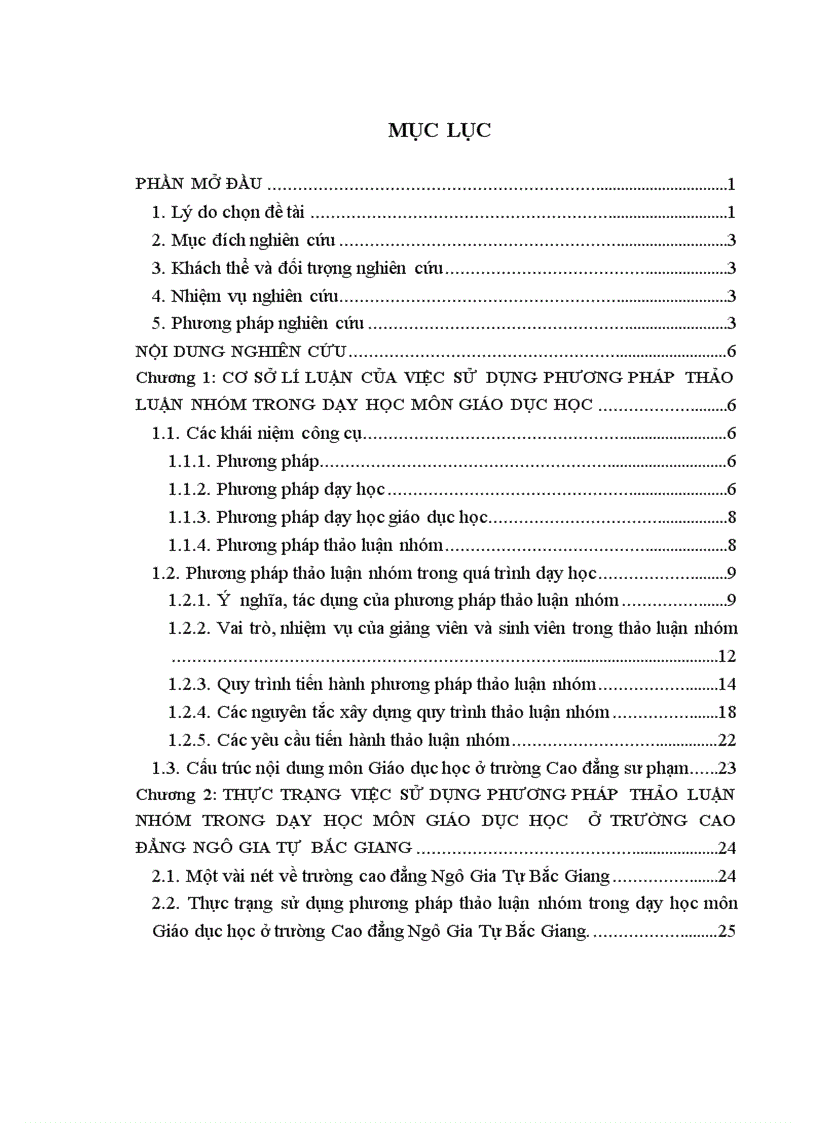 image for page Biện pháp nâng cao chất lượng sử dụng phương pháp thảo luận nhóm trong dạy học môn Giáo dục học ở trường Cao đẳng Ngô Gia Tự Bắc Giang 77 trang