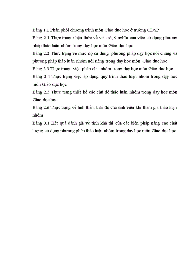 image for page Biện pháp nâng cao chất lượng sử dụng phương pháp thảo luận nhóm trong dạy học môn Giáo dục học ở trường Cao đẳng Ngô Gia Tự Bắc Giang 77 trang