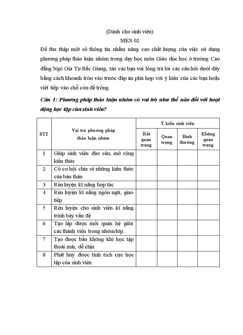 image for page Biện pháp nâng cao chất lượng sử dụng phương pháp thảo luận nhóm trong dạy học môn Giáo dục học ở trường Cao đẳng Ngô Gia Tự Bắc Giang 77 trang