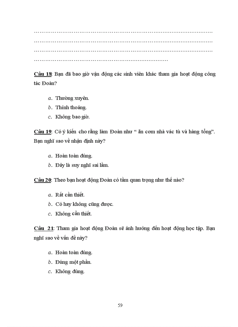 image for page Hứng thú hoạt động Đoàn của sinh viên năm thứ nhất Học viện Quản lý giáo dục 66trang