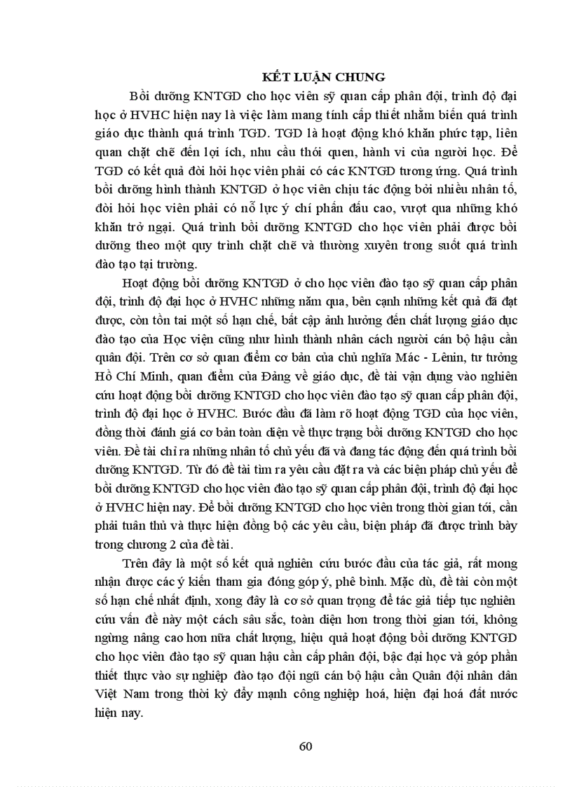 image for page Bồi dưỡng kỹ năng tự giáo dục cho học viên đào tạo sỹ quan cấp phân đội trình độ đại học ở Học viện Hậu cần hiện nay 57trang