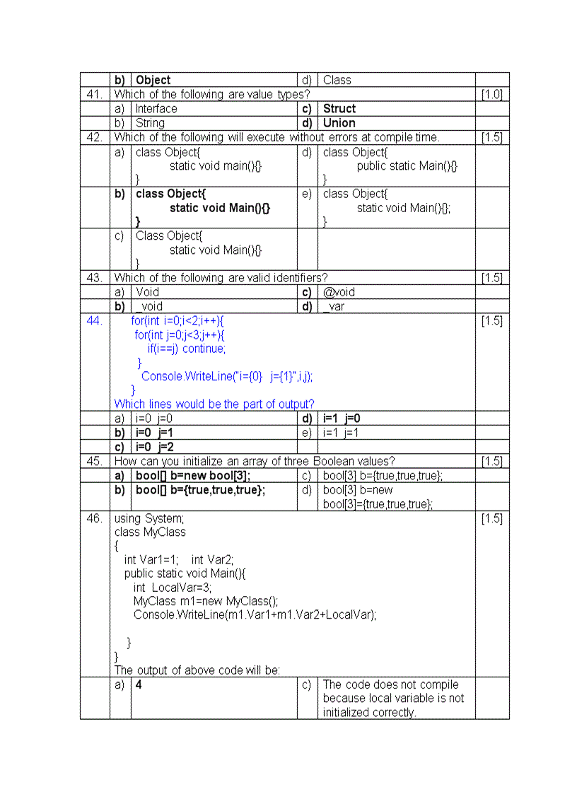image for page Questions to NET and Programming in C v1