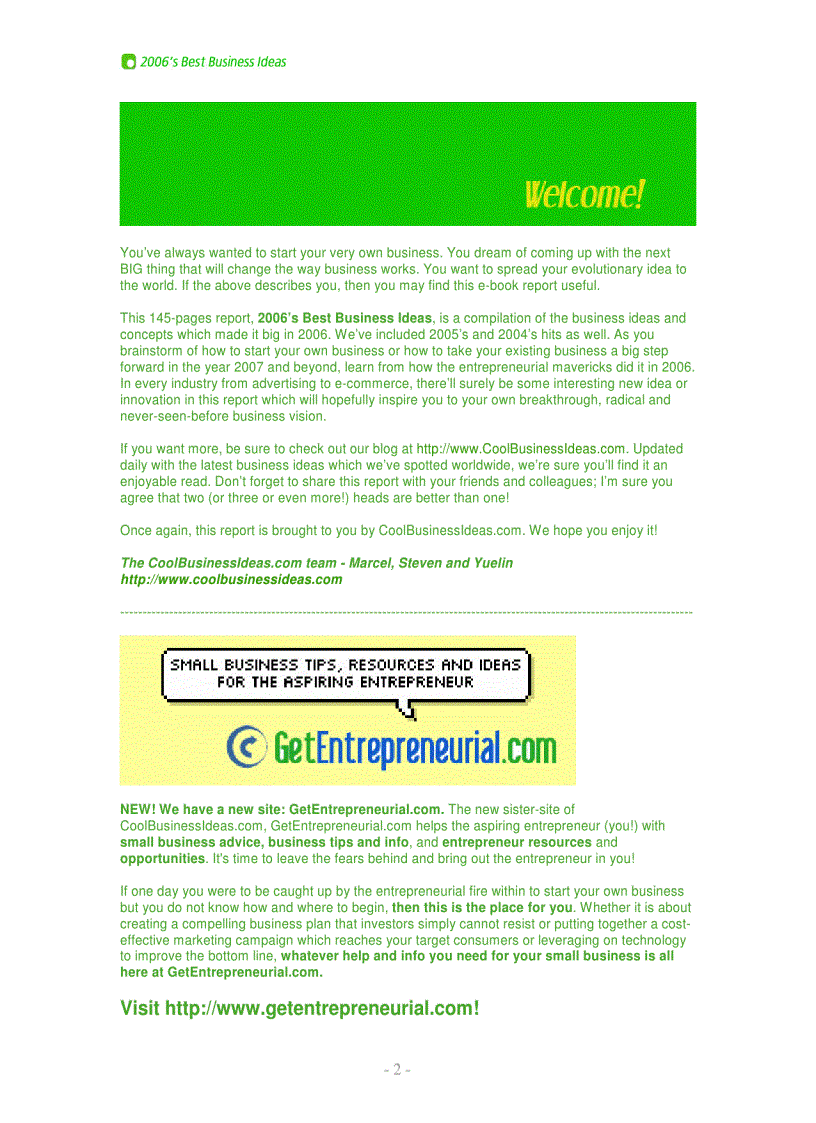 image for page 2006 Best Biz Ideas