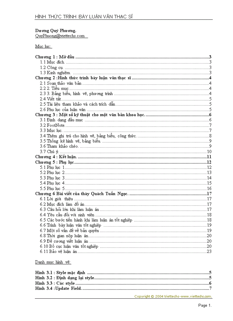 image for page Hình thức trình bày luận văn thạc sĩ cntt