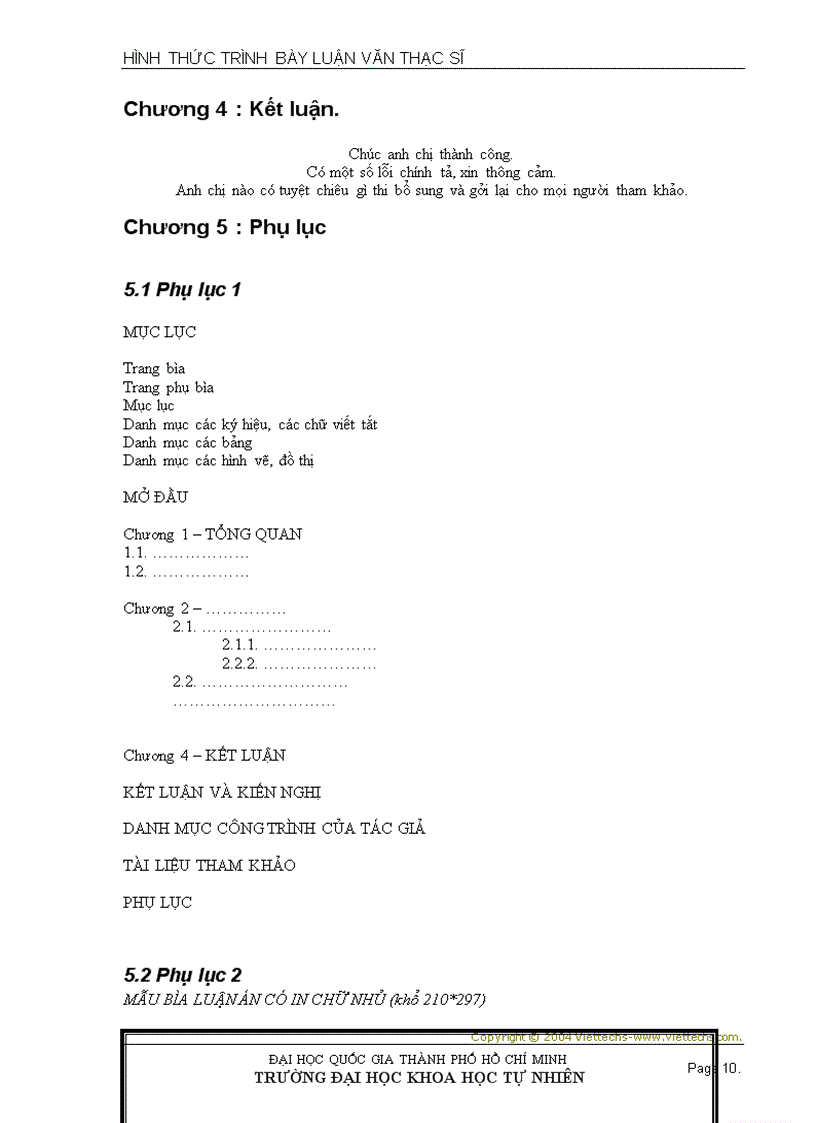 image for page Hình thức trình bày luận văn thạc sĩ cntt