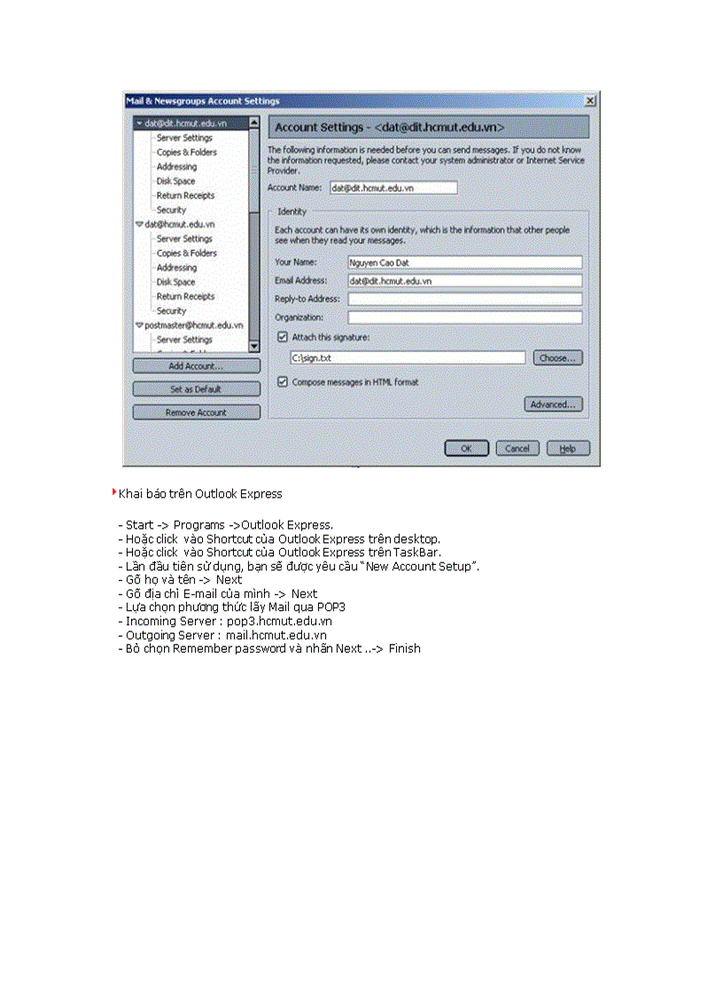 image for page Cấu hình tĩnh thông tin TCP IP Cấu hình Web Browser để sử dụng dịch vụ WWW Cấu hình Mail Client để sử dụng dịch vụ E mail