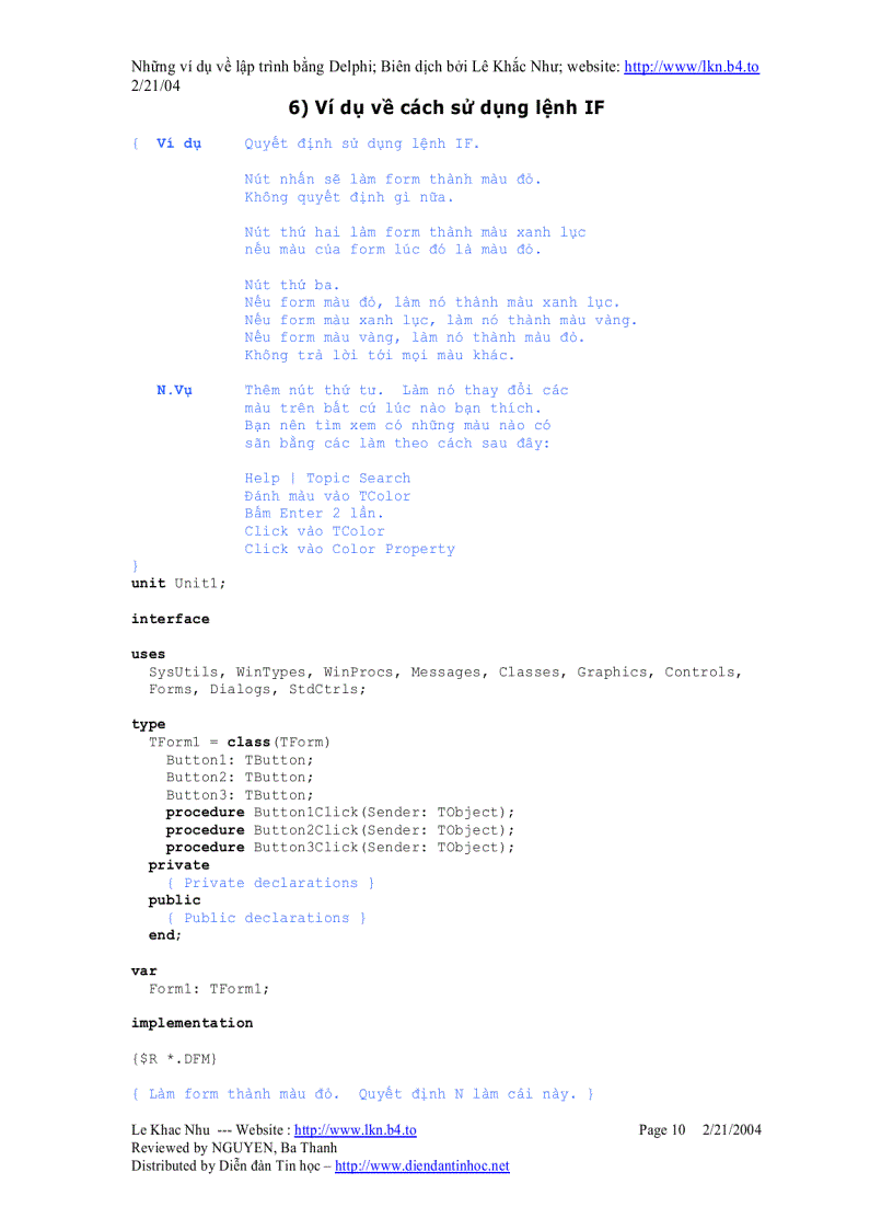 image for page HƯỚNG DẪN LẬP TRÌNH DELPHI p2