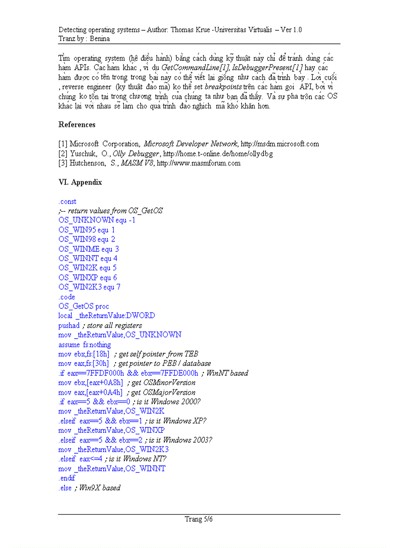 image for page Detecting operating systems Author Thomas Krue Universitas Virtualis Ver 1 0
