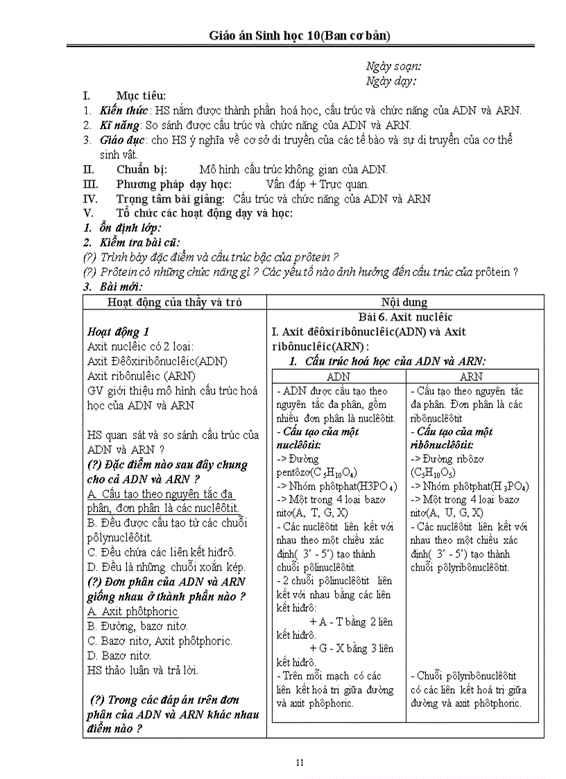 image for page Giáo án Sinh Học 10 Ban cơ bản