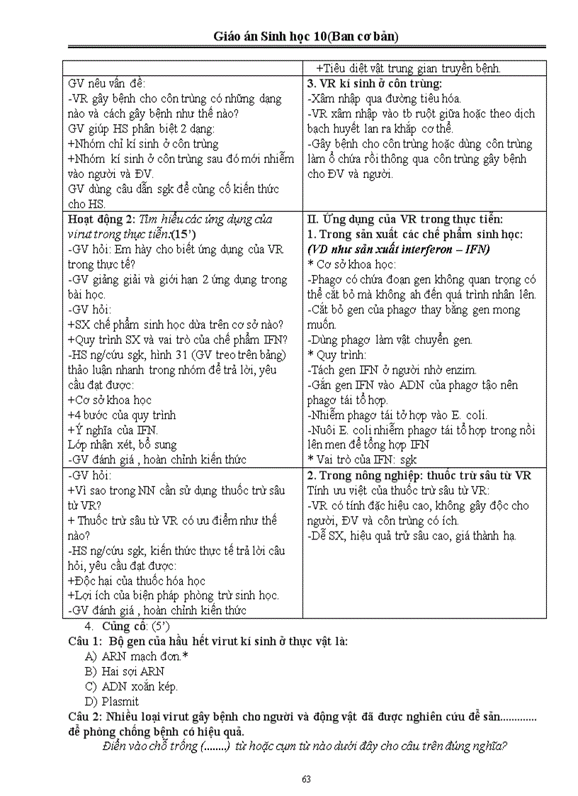 image for page Giáo án Sinh Học 10 Ban cơ bản