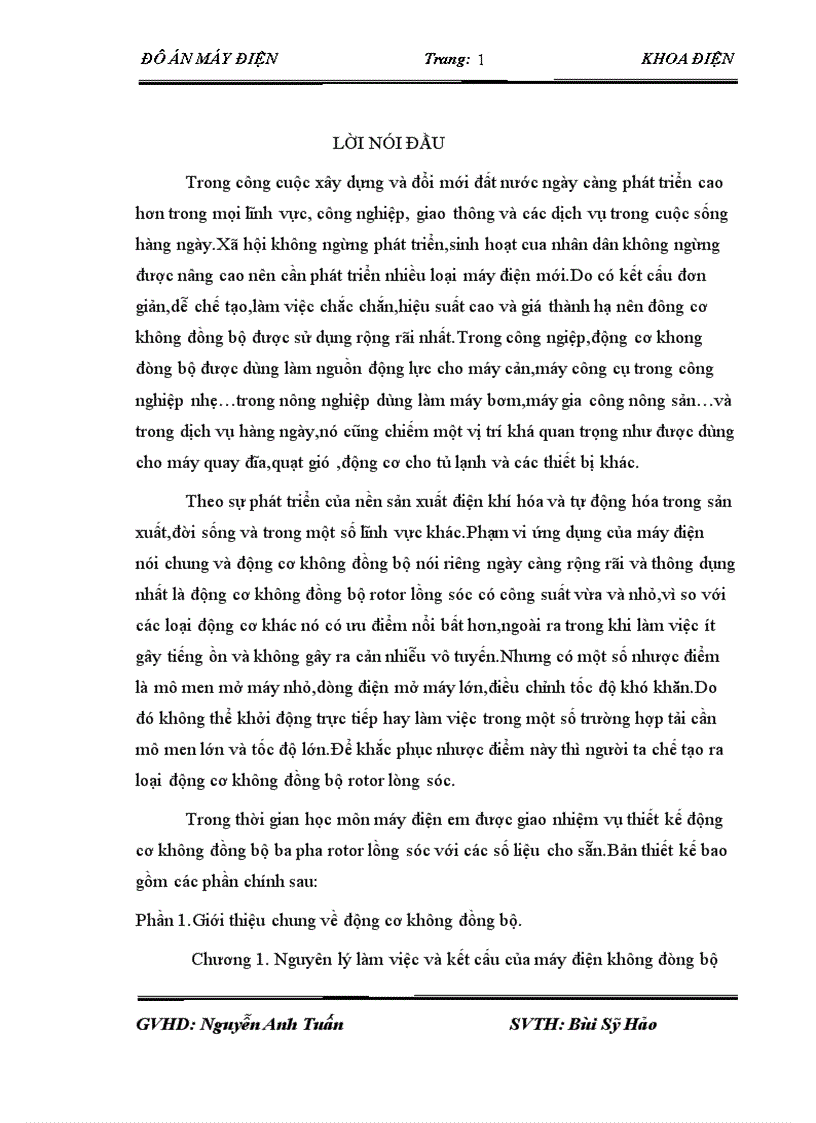 image for page Thiết kế động cơ không đồng bộ ba pha rotor lồng sóc với các số liệu cho sẵn