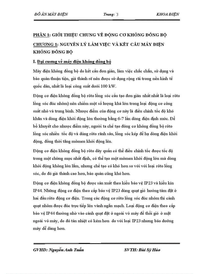 image for page Thiết kế động cơ không đồng bộ ba pha rotor lồng sóc với các số liệu cho sẵn