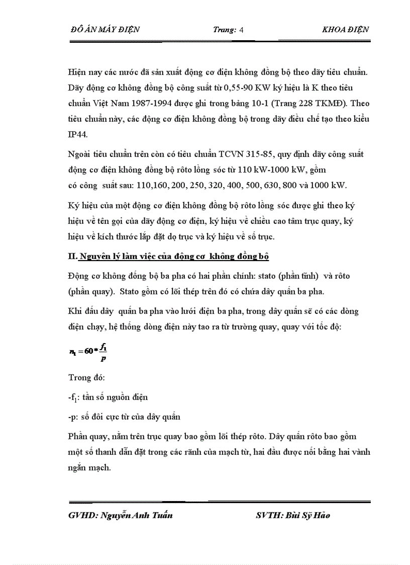 image for page Thiết kế động cơ không đồng bộ ba pha rotor lồng sóc với các số liệu cho sẵn