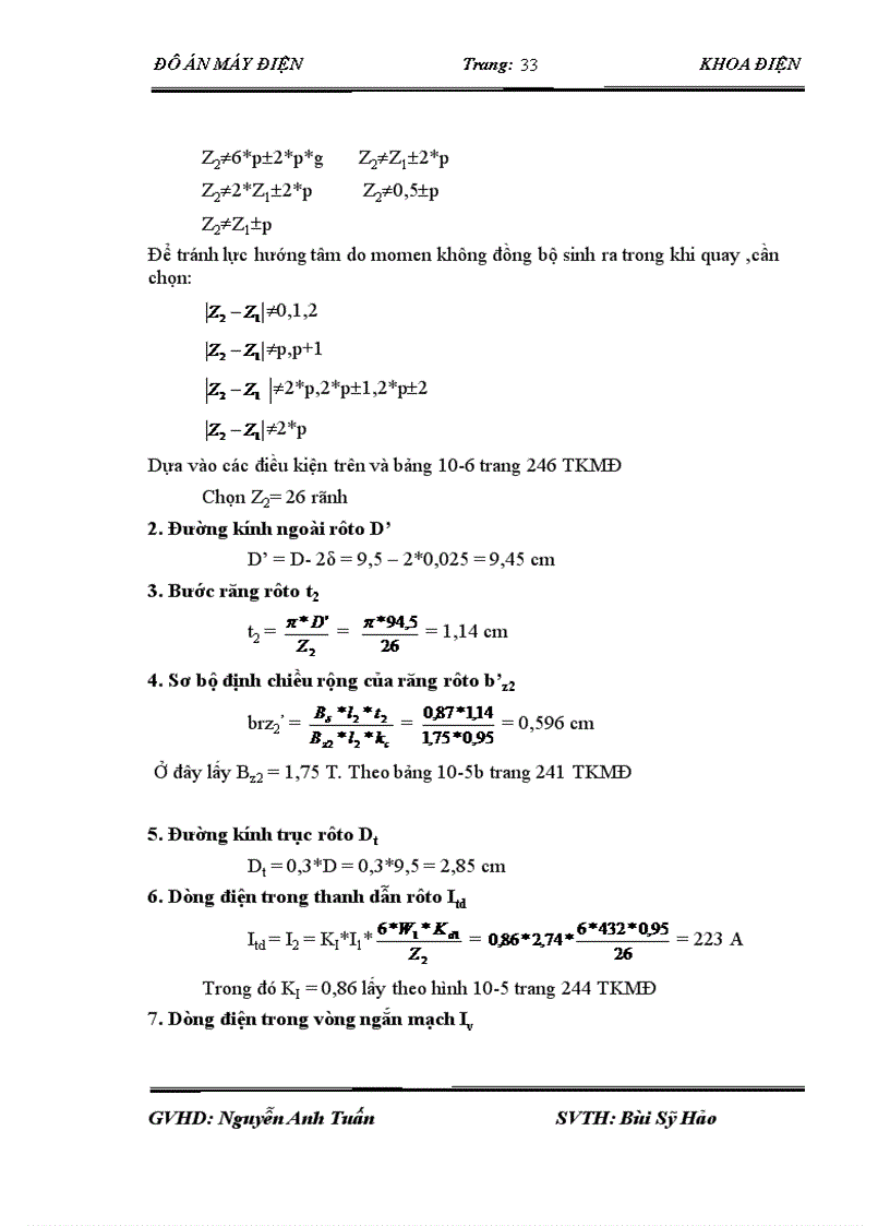 image for page Thiết kế động cơ không đồng bộ ba pha rotor lồng sóc với các số liệu cho sẵn