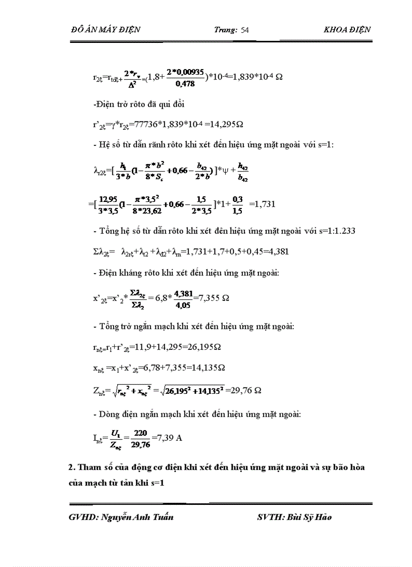 image for page Thiết kế động cơ không đồng bộ ba pha rotor lồng sóc với các số liệu cho sẵn