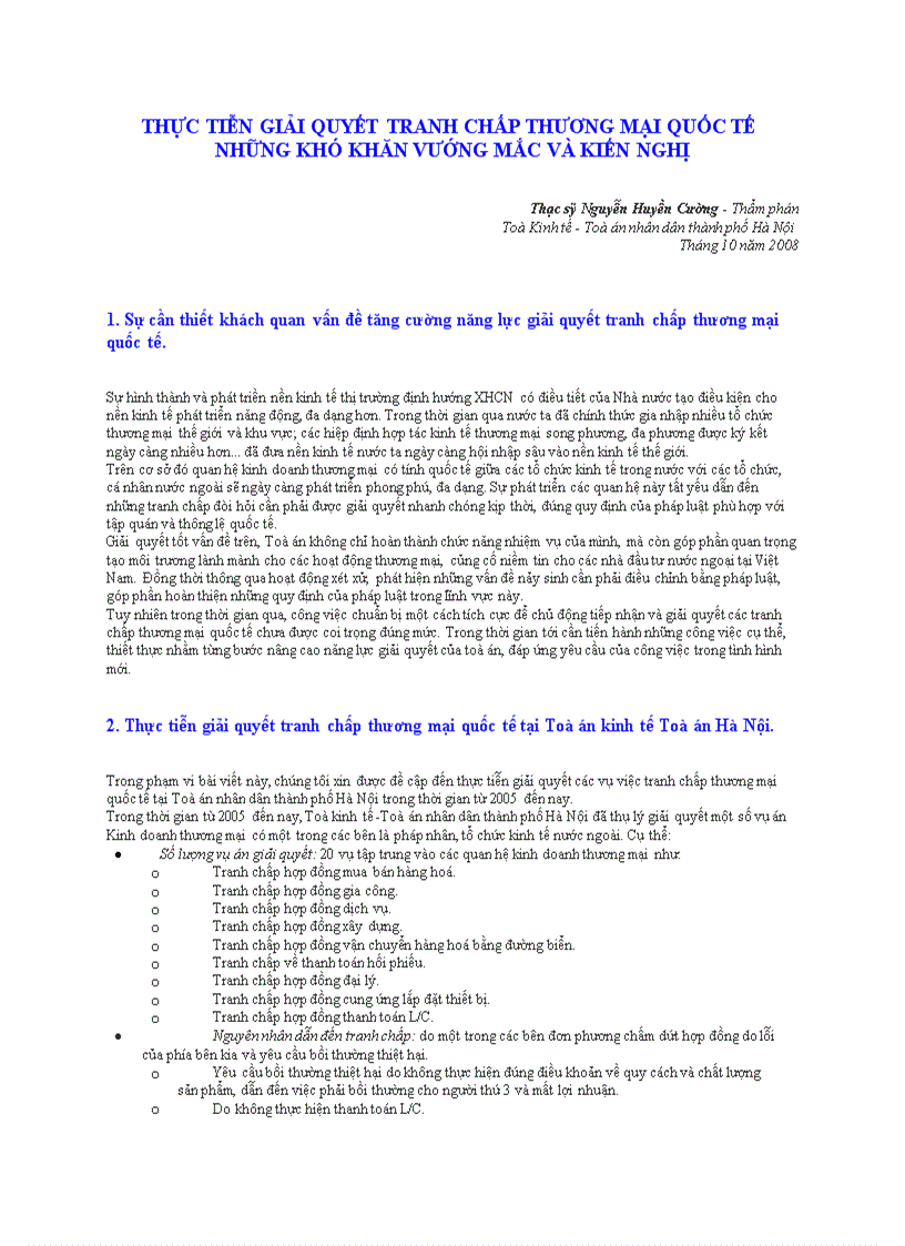 image for page Thực tiễn giải quyết tranh chấp thương mại quốc tế những khó khăn vướng mắc và kiến nghị