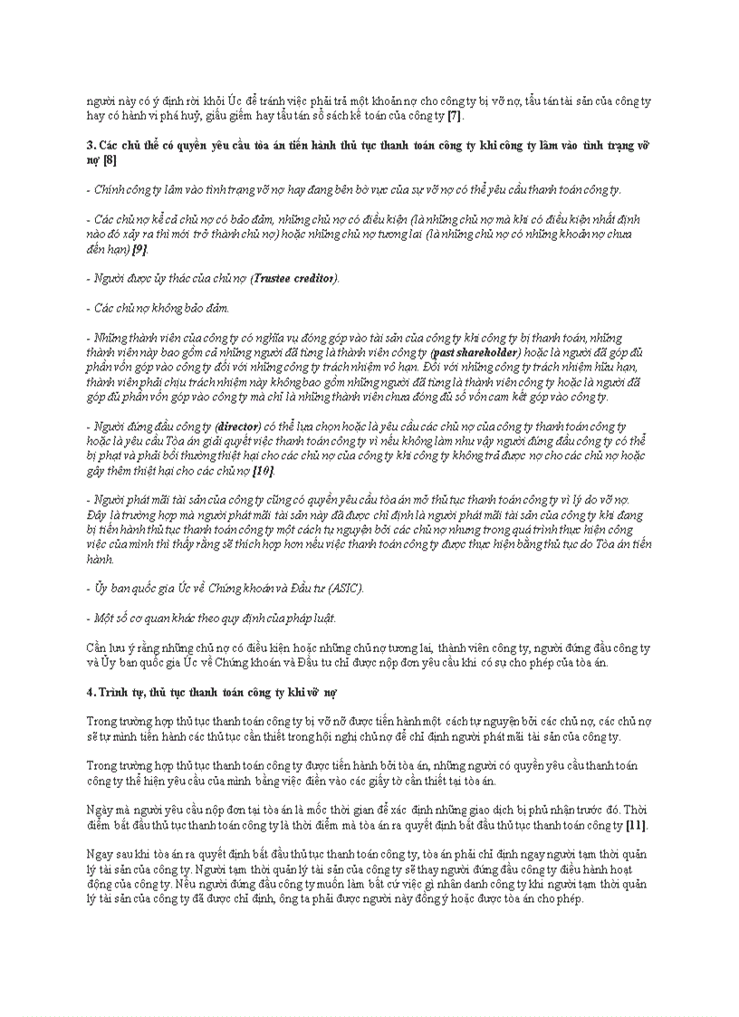 image for page Pháp luật về thanh toán công ty vì lý do vỡ nợ ở úc