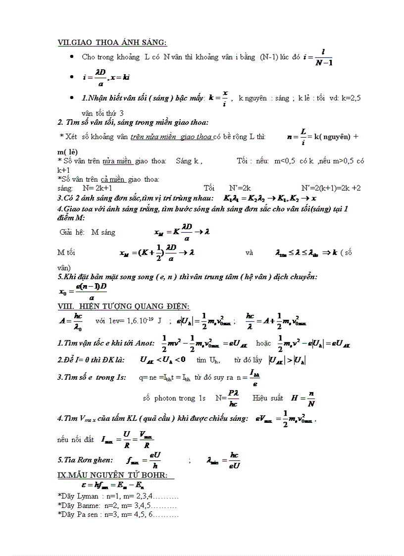 image for page Công thức nhớ nhanh khi làm bài tập trắc nghiệm