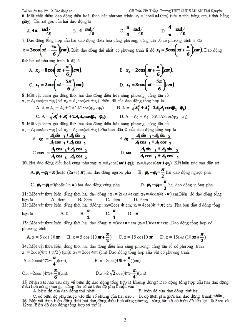 image for page Bài tập vật lí lớp 12 về DAO ĐỘNG TẮT DẦN DAO ĐỘNG CƯỠNG BỨC VÀ HIỆN TƯỢNG CỘNG HƯỞNG