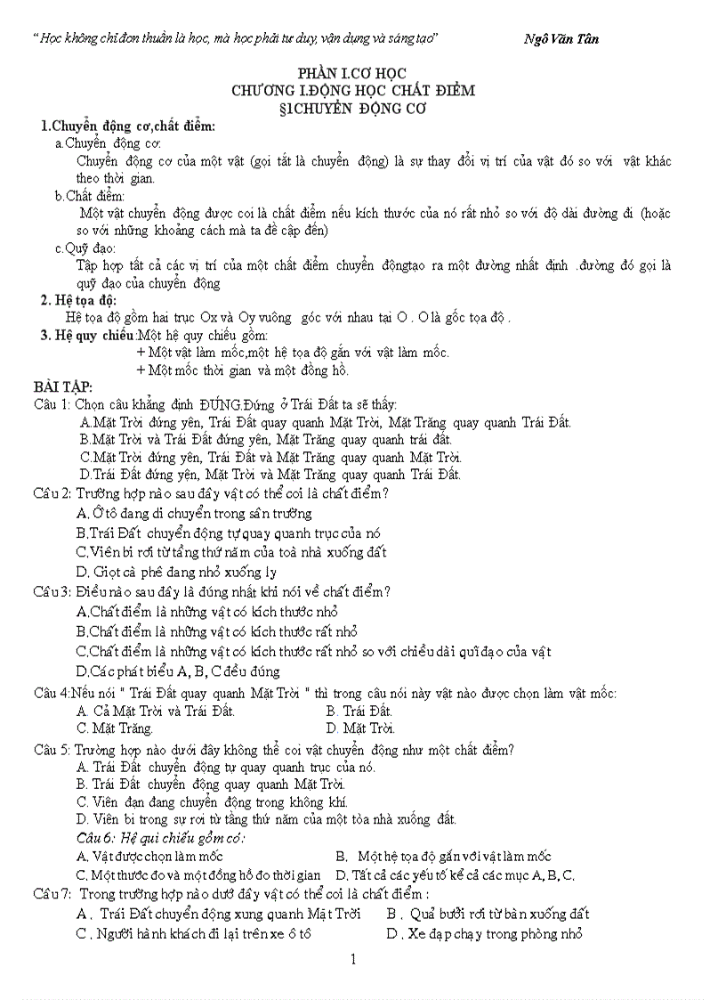 image for page Lý thuyết vài bài tập chương 1 vật lí lớp 10