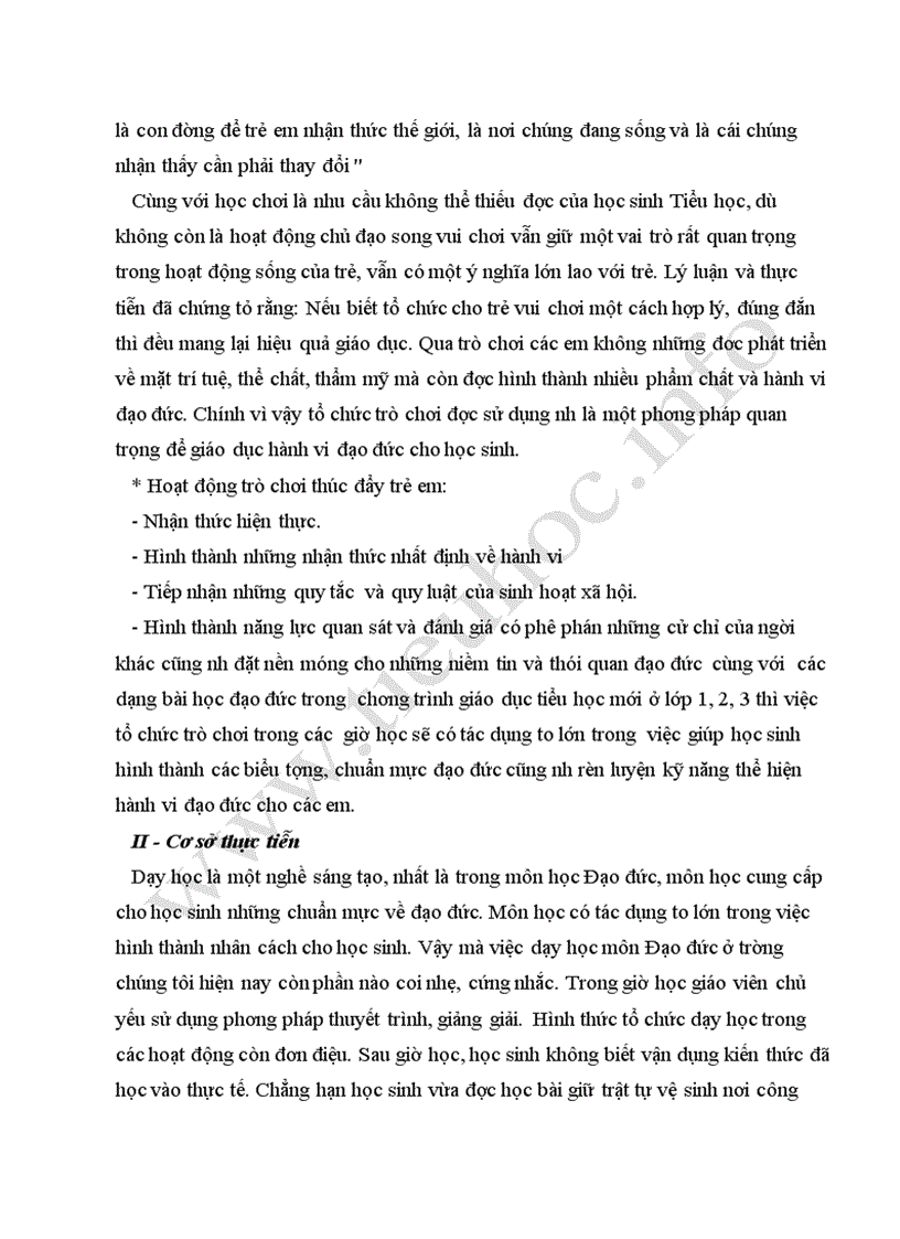 image for page Tổ chức trò chơi học tập trong giờ dạy Đạo đức