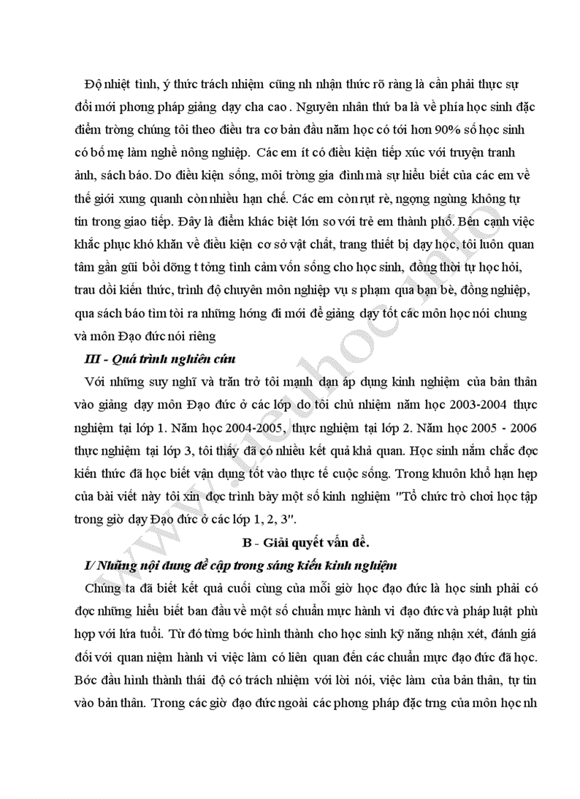 image for page Tổ chức trò chơi học tập trong giờ dạy Đạo đức