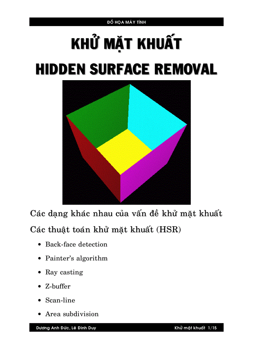 image for page Khử mặt khuất Hidden Surface Removal