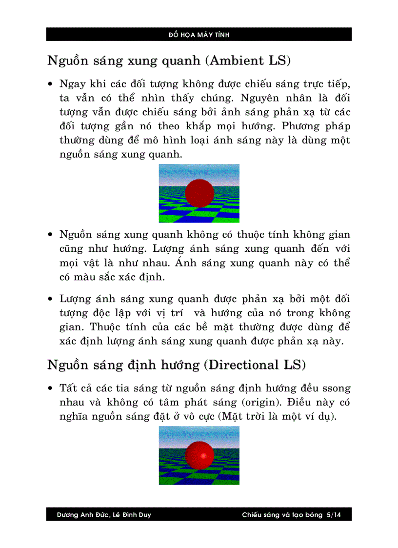 Chiếu sáng và tạo bóng ILLUMINATION AND SHADING