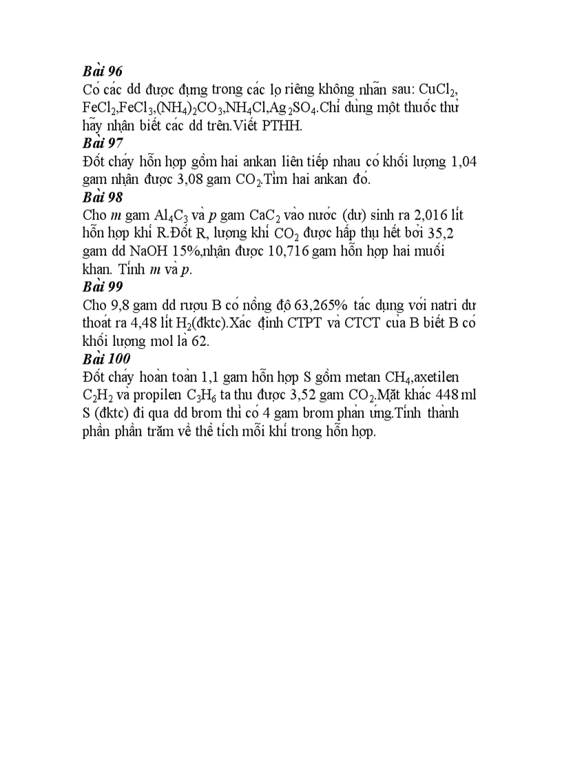 image for page 100 bài tập hóa hữu cơ