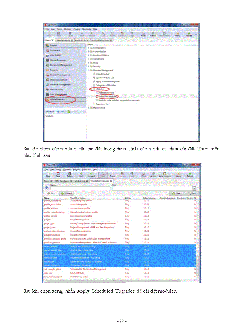 image for page Khảo sát hoạt động của hệ thống Open ERP