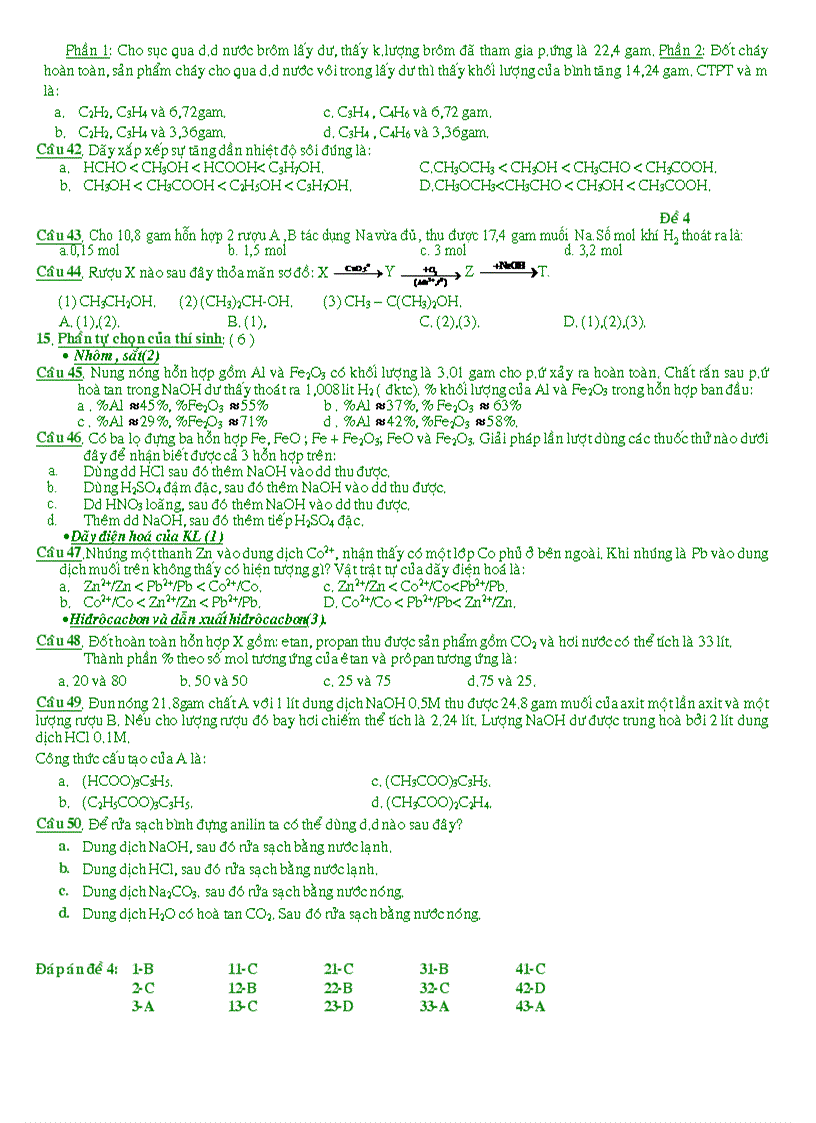 image for page Đề ôn thi số 3 Luyện thi tốt nghiệp và đại học năm 2010 2011