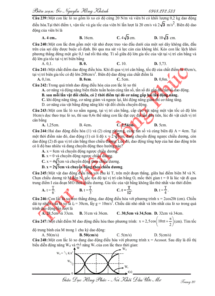 image for page Các bài toán trắc nghiệm dao động cơ học