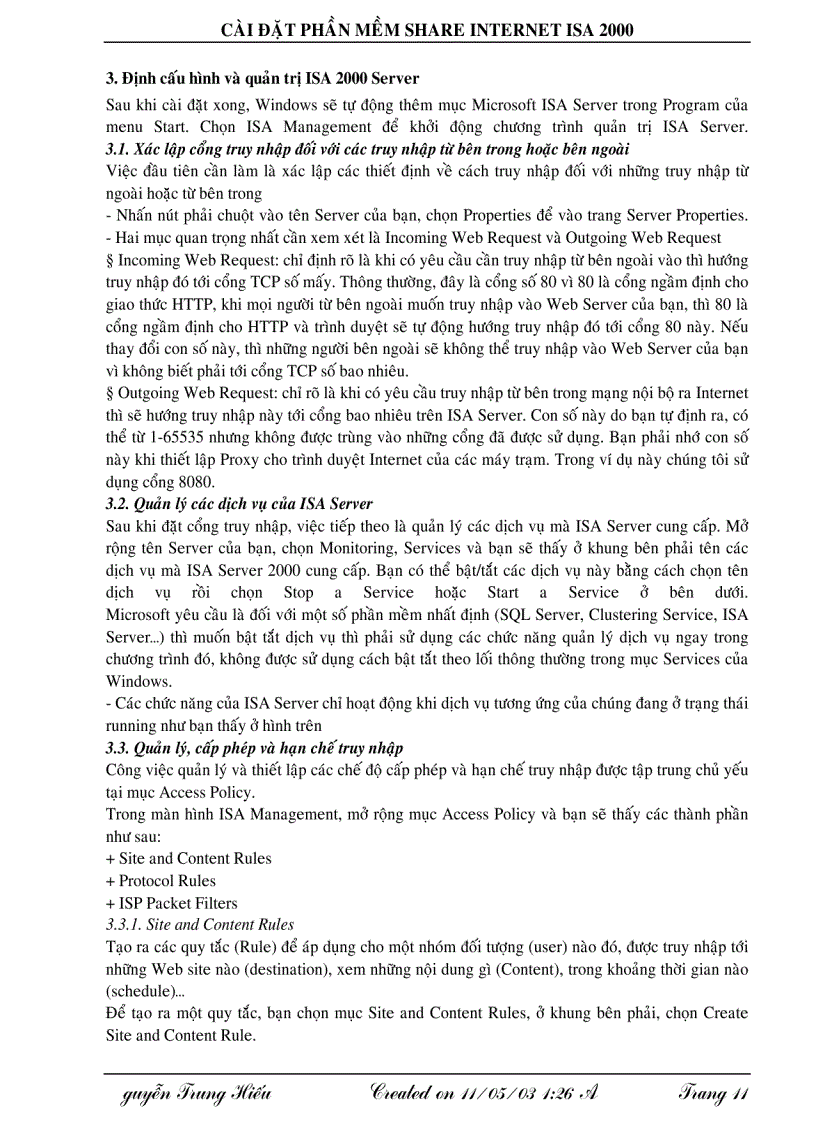 image for page Cài đặt phần mềm Share Internet ISA 2000